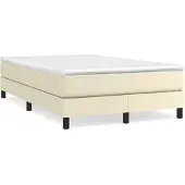 vidaXL Boxspring bed kunstleer crèmekleurig 120x200 cm