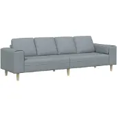 vidaXL Woonkamerbank Lichtgrijs 250 x 77 x 76 cm Polyester