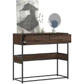 vidaXL Wandtafel 90x35x80 cm bewerkt hout bruin eikenkleur