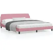 vidaXL Bedframe met hoofdeinde "Dover" 180x200 cm fluweel roze