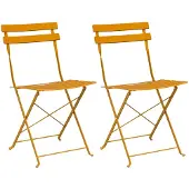 vidaXL Tuinstoel Die Opgevouwen Kan Worden 2 pcs Mosterdgeel