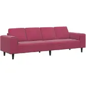 vidaXL Woonkamerbank Wijnrood 250 x 77 x 76 cm