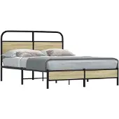 vidaXL Bedframe zonder matras bewerkt hout sonoma eikenkleur 120x200cm