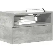 vidaXL Nachtkastje wandgemonteerd 45x26x28,5 cm betongrijs