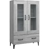 vidaXL Hoge kast 70x31x115 cm bewerkt hout grijs sonoma eikenkleurig