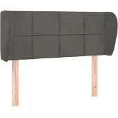 vidaXL Hoofdbord met randen 93x23x78/88 cm fluweel donkergrijs