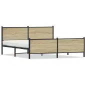 vidaXL Bedframe zonder matras metaal sonoma eikenkleurig 193x203 cm