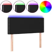 vidaXL Hoofdbord LED 80x5x78/88 cm stof zwart