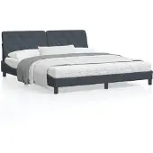 vidaXL Bedframe zonder matras 180x200 cm fluweel donkergrijs