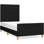 vidaXL Bedframe zonder matras 100x200 cm stof zwart