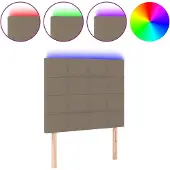vidaXL Hoofdbord LED 90x5x118/128 cm stof taupe