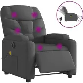 Syfax Massagestoel elektrisch verstelbaar stof donkergrijs
