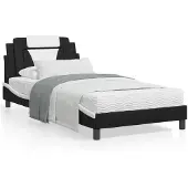 vidaXL Bedframe "Viana" zonder matras, zwart en wit, 100x200 cm, kunstleer