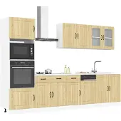 vidaXL 7-delige Keukenkastenset Lucca bewerkt hout sonoma eikenkleur