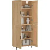 vidaXL Hoge kast 69,5x34x180 cm bewerkt hout sonoma eikenkleurig
