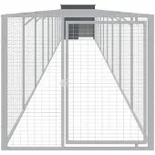 vidaXL Hondenhok met ren 110x1017x110 cm staal antracietkleurig