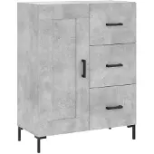 vidaXL Hoge kast 69,5x34x180 cm bewerkt hout betongrijs