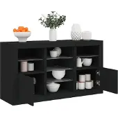 vidaXL Dressoir met LED-verlichting 123x37x67 cm zwart