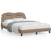 vidaXL Bedframe "Viana" zonder matras kunstleer cappuccinokleurig 120x200 cm