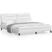 vidaXL Bedframe zonder matras "Hvar" kunstleer wit 180x200 cm