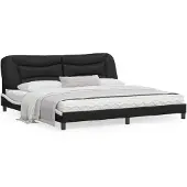 vidaXL Bedframe zonder matras "Hvar", zwart en wit, 200x200 cm, kunstleer