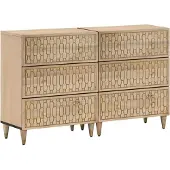 vidaXL Bijzetkasten 2 st 60x33x75 cm massief mangohout