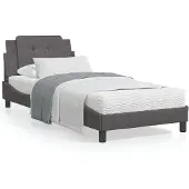 vidaXL Bedframe zonder matras "Zadar" kunstleer grijs 80x200 cm