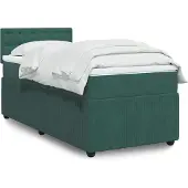 vidaXL Boxspring met matras fluweel donkergroen 100x200 cm