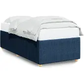 vidaXL Bedframe zonder matras 90x190 cm stof blauw