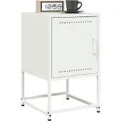 vidaXL Nachtkastjes 2 st 36x39x60,5 cm staal wit