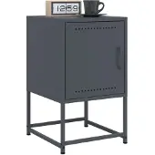 vidaXL Nachtkastjes 2 st 36x39x60,5 cm staal antracietkleurig