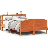 vidaXL Bedframe zonder matras massief grenenhout wasbruin 120x200 cm