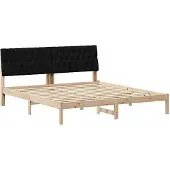 vidaXL Bedframe met Gevoerde Hoofdbord Bruin 180 x 200 cm