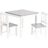 Geuther Kinderstoeljes voor Peuter met Kindertafel - Kinderzitgroep - 3-delige kinderzitgroep van hout - schildertafel voor kinderen - Wit