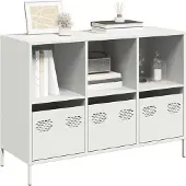 vidaXL Dressoir 101,5x39x73,5 cm koudgewalst staal wit