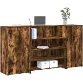 vidaXL Ontvangstbalie, gerookt eikenfineer, 200x50x103,5 cm, houtvezelplaat