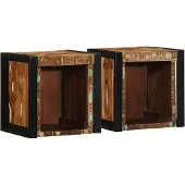 vidaXL Nachtkastjes 2st 40x35x40cm massief gerecycled hout meerkleurig