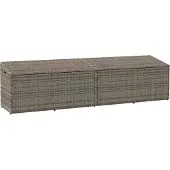 vidaXL Tuinbox 220x50x58 cm poly rattan grijs