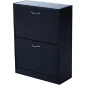 HOMCOM -Schoenenkast-Hout-10x10x10cm-Zwart