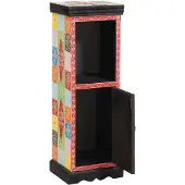 vidaXL Kommode met deur, meerkleurig, 30 x 30 x 90 cm, massief mangohout