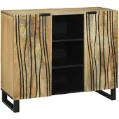 vidaXL Sideboard Bruin 90 x 33 x 75 cm massief mangohout
