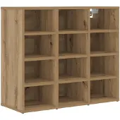 vidaXL Schoenenkast 77,5 x 30 x 67 cm Bewerkt hout Artisan Eiken