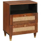 vidaXL Nachttafels met lade 50 x 33 x 62 cm Massief Mango Hout