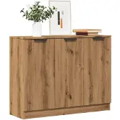 vidaXL Dressoir 90,5x30x70 cm bewerkt hout artisanaal eikenkleur