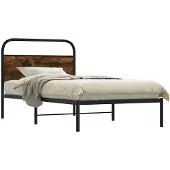 vidaXL Bedframe zonder matras bewerkt hout gerookt eiken 90x190 cm