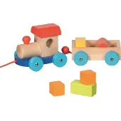 Goki Trein: MARSEILLE 26,5x9,5x9,5cm, 5 bouwstenen, hout, 2+