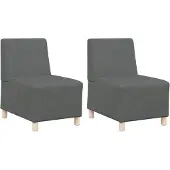 vidaXL Modulaire Sofa Eenheid Armless 2 st Donkergrijs Stof