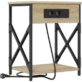 vidaXL Nachtkastje Sonoma Eik 41 x 31 x 51 cm Bewerkt hout