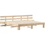 vidaXL Bedframe met hoofdeinde Bruin 180 x 200 cm Massief grenenhout