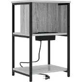 vidaXL Nachtkastje Grijs Sonoma 38 x 31 x 61 cm Bewerkt hout